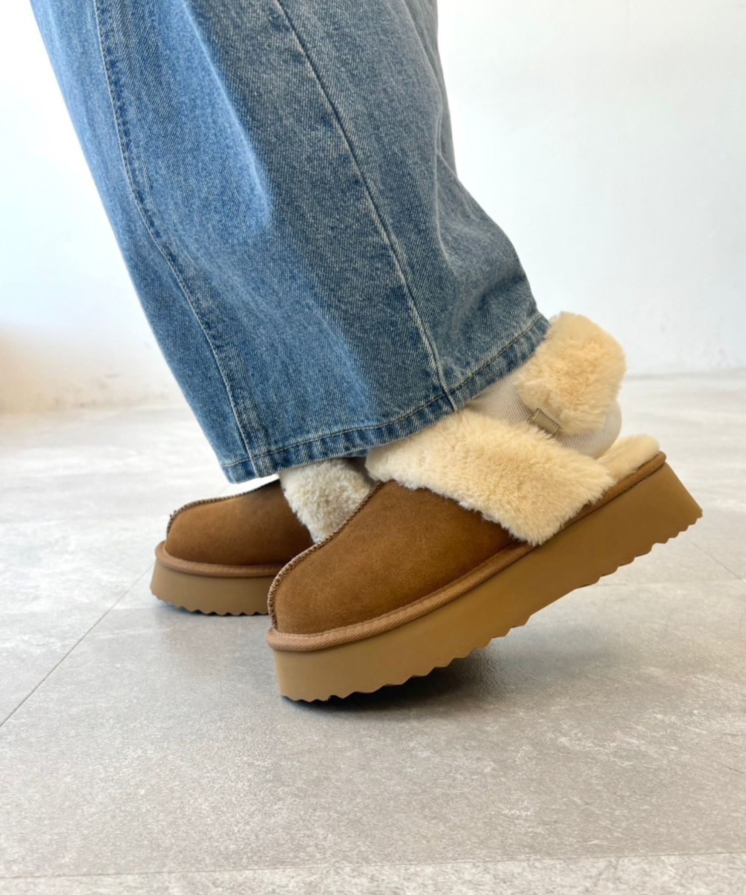 ORiental TRaffic「【 厚底 】 ムートン 2way サンダル /51320 防寒」|サンダル|