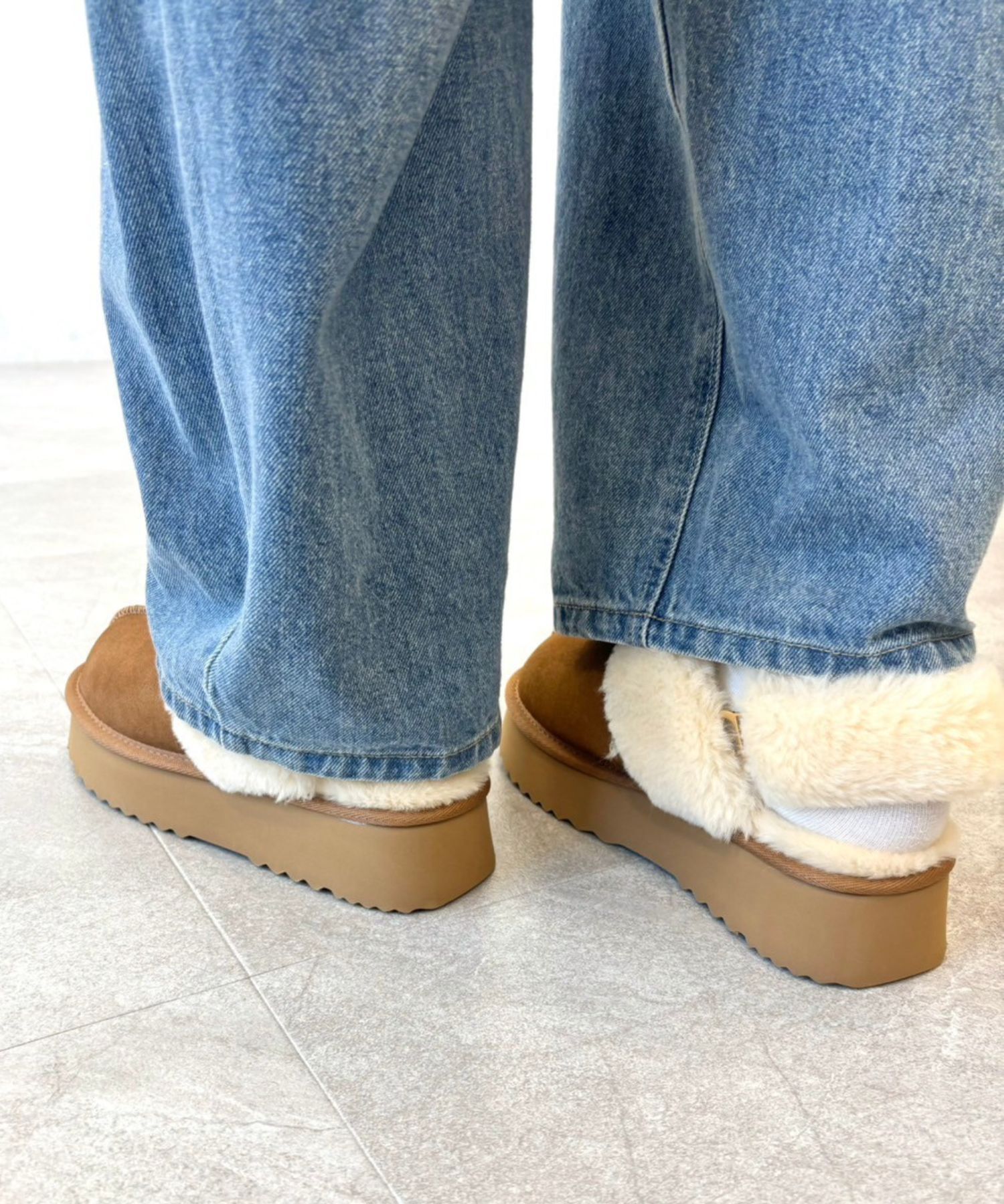 ORiental TRaffic「【 厚底 】 ムートン 2way サンダル /51320 防寒」|サンダル|