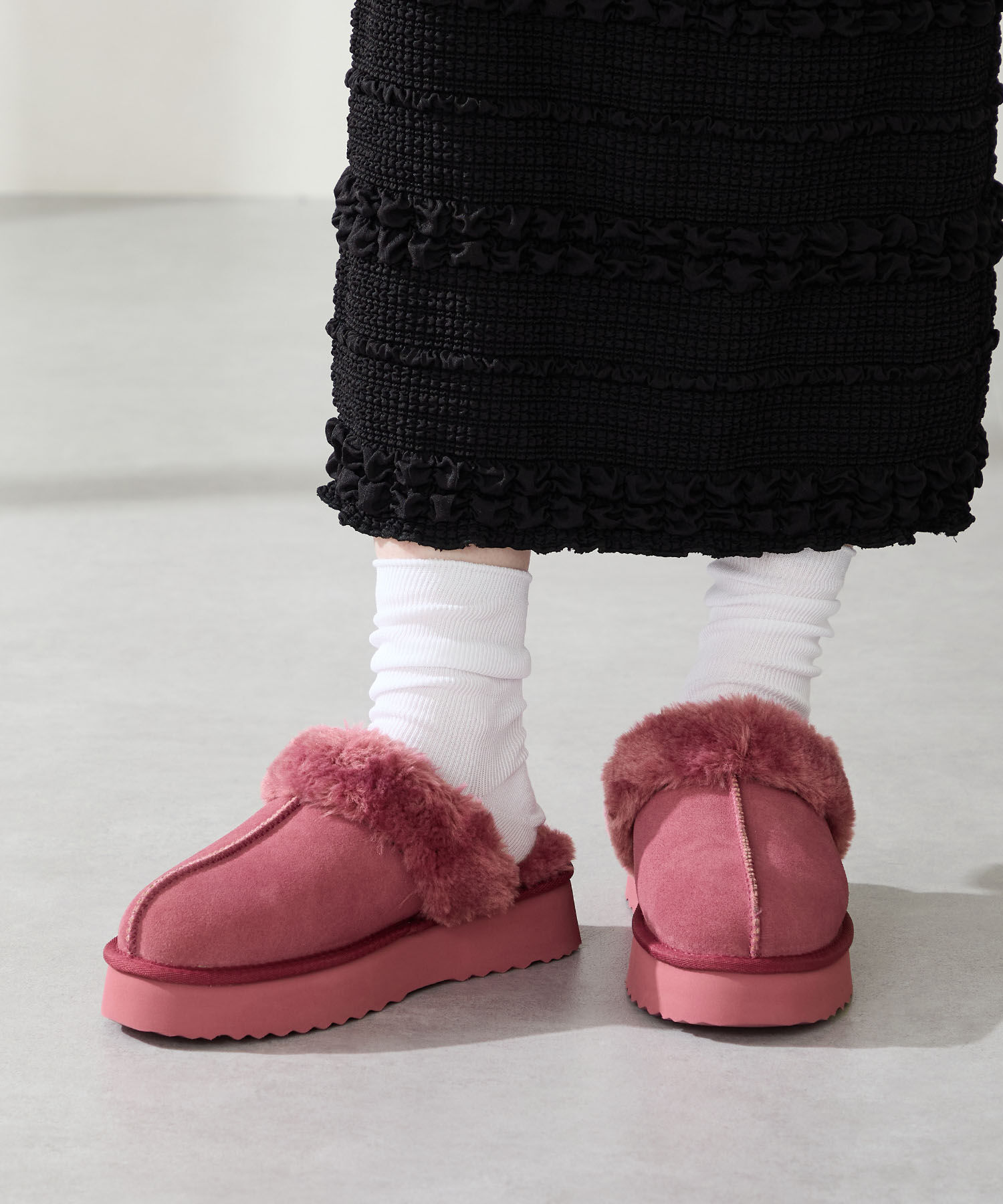 ORiental TRaffic「【 厚底 】 ムートン 2way サンダル /51320 防寒」|サンダル|