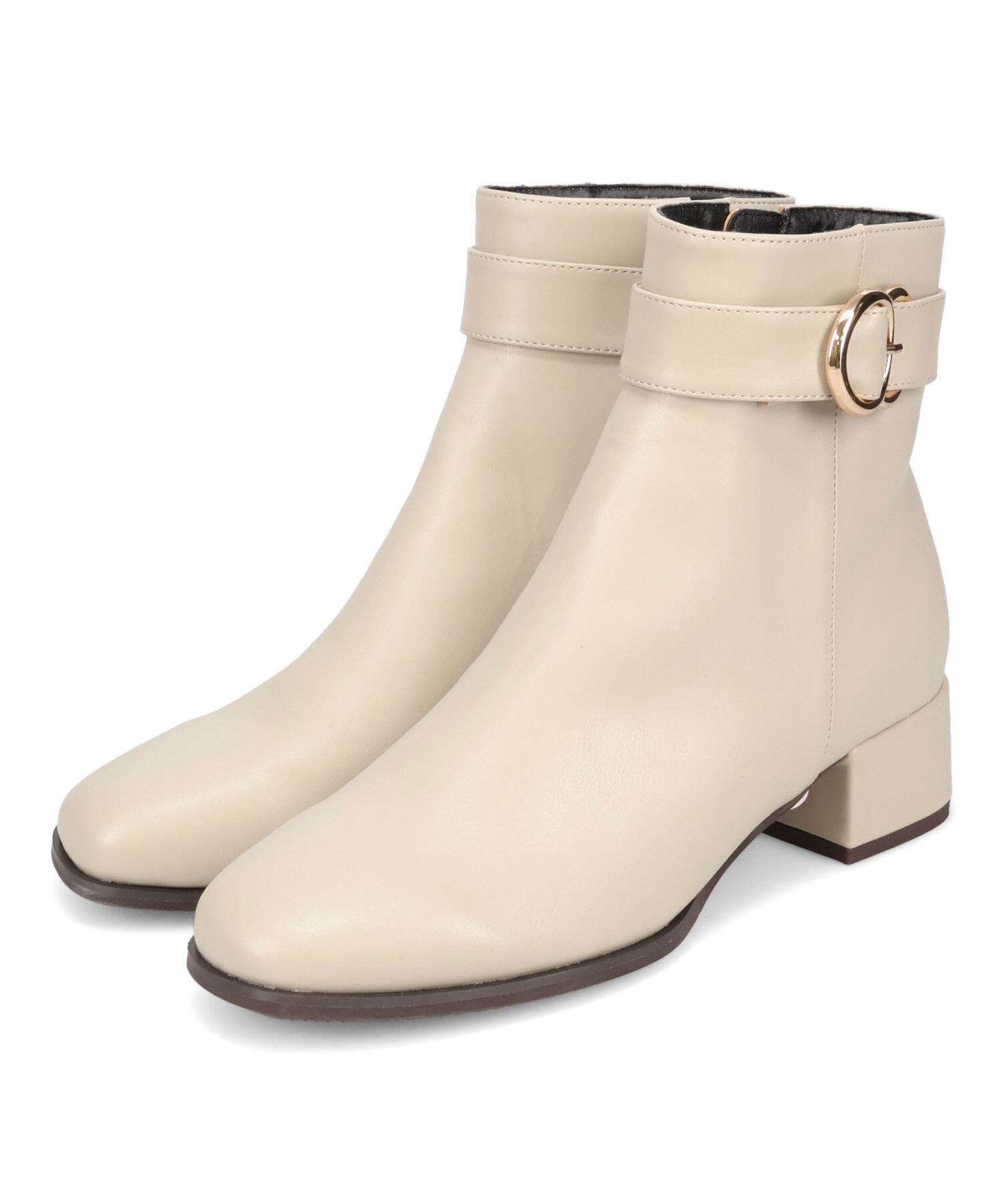 WA Oriental TRaffic「サークルバックル ショートブーツ /52401 ヒール4.5ｃｍ 太ヒール」|ショートブーツ|