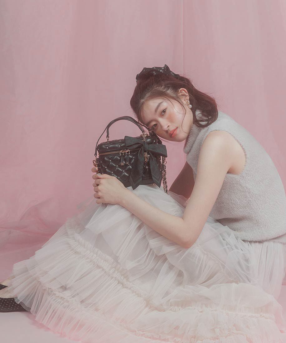  「2WAYリボンチャームキルティングバニティバッグ」|ショルダー・メッセンジャー|