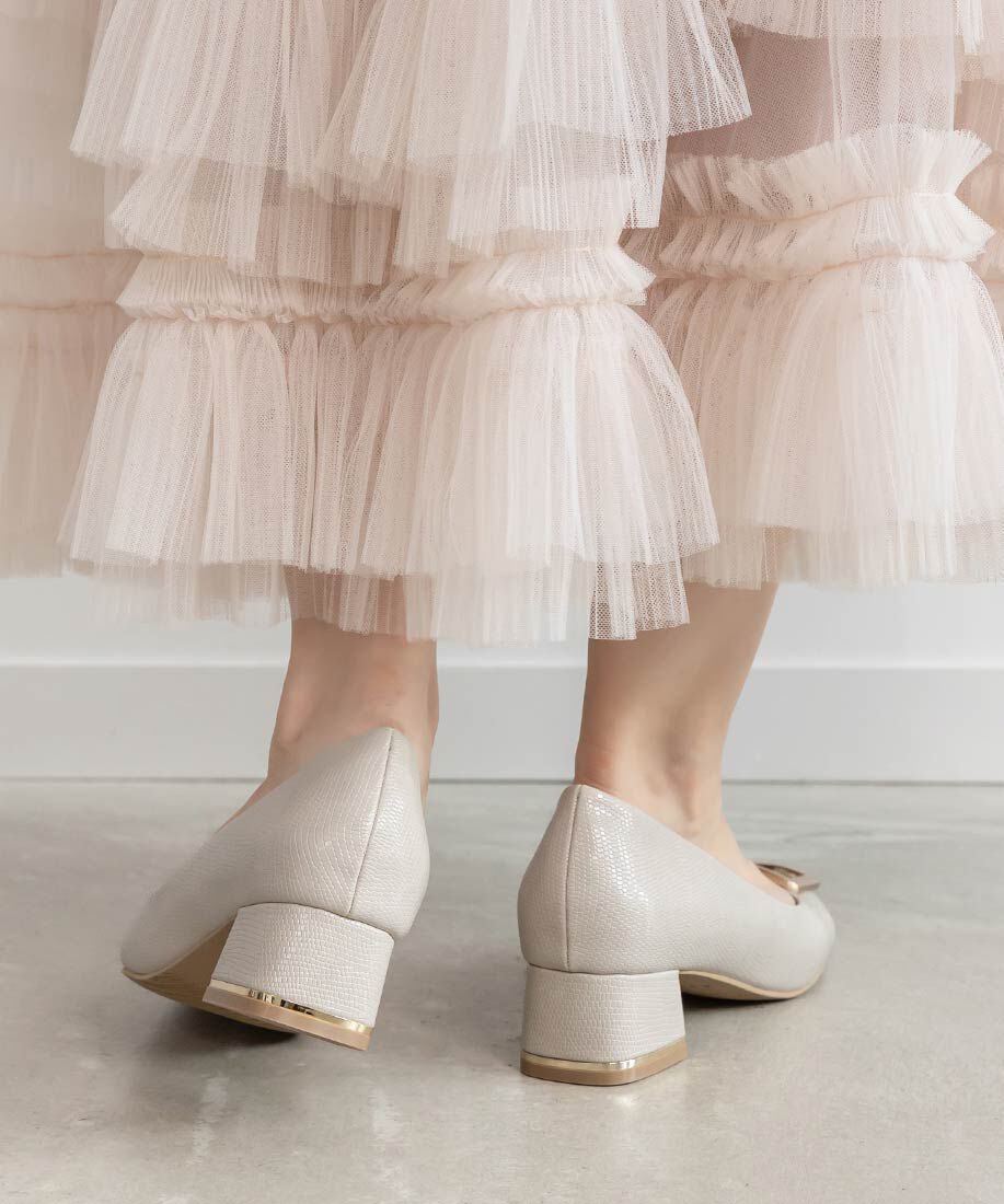  「スクエアゴールドパーツパンプス」|パンプス|