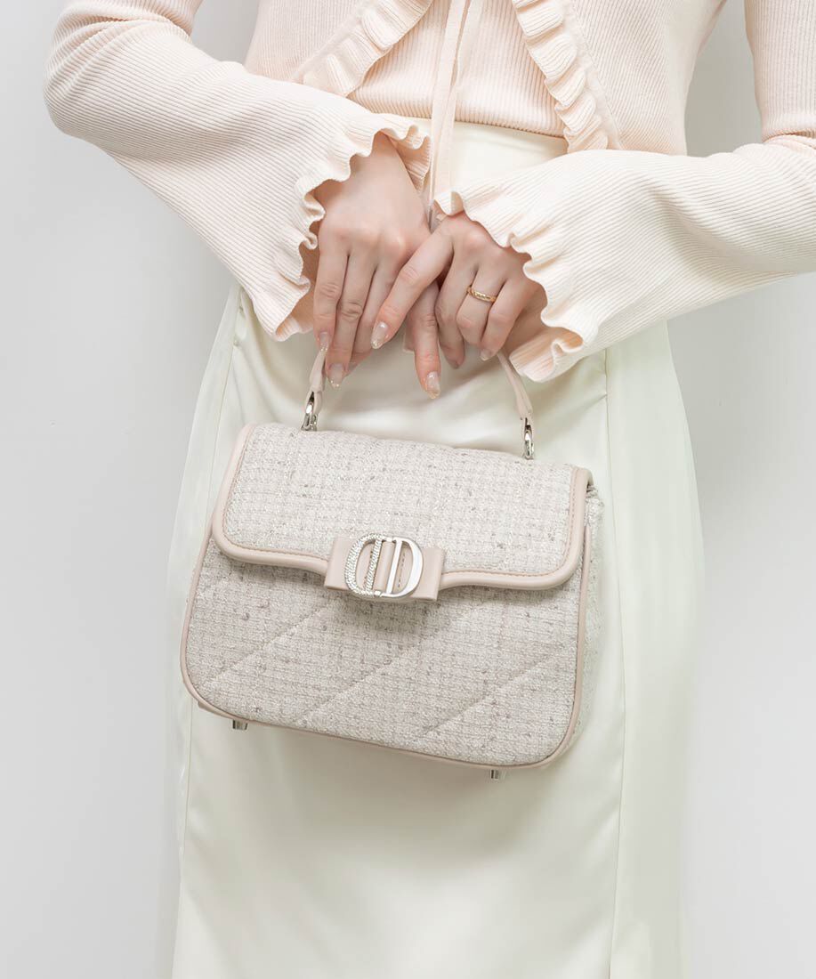  「2WAY ビジューパーツキルティングハンドバッグ」|ハンドバッグ|