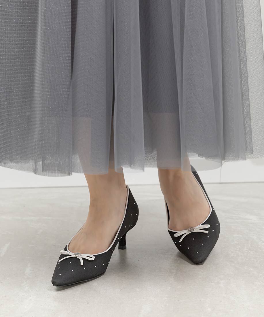  「モノグラムパーツリボンパンプス」|パンプス|
