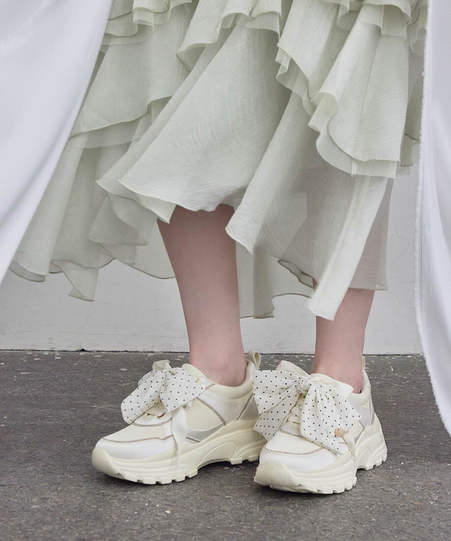  「2WAY スカーフリボンボリュームスニーカー」|スニーカー|