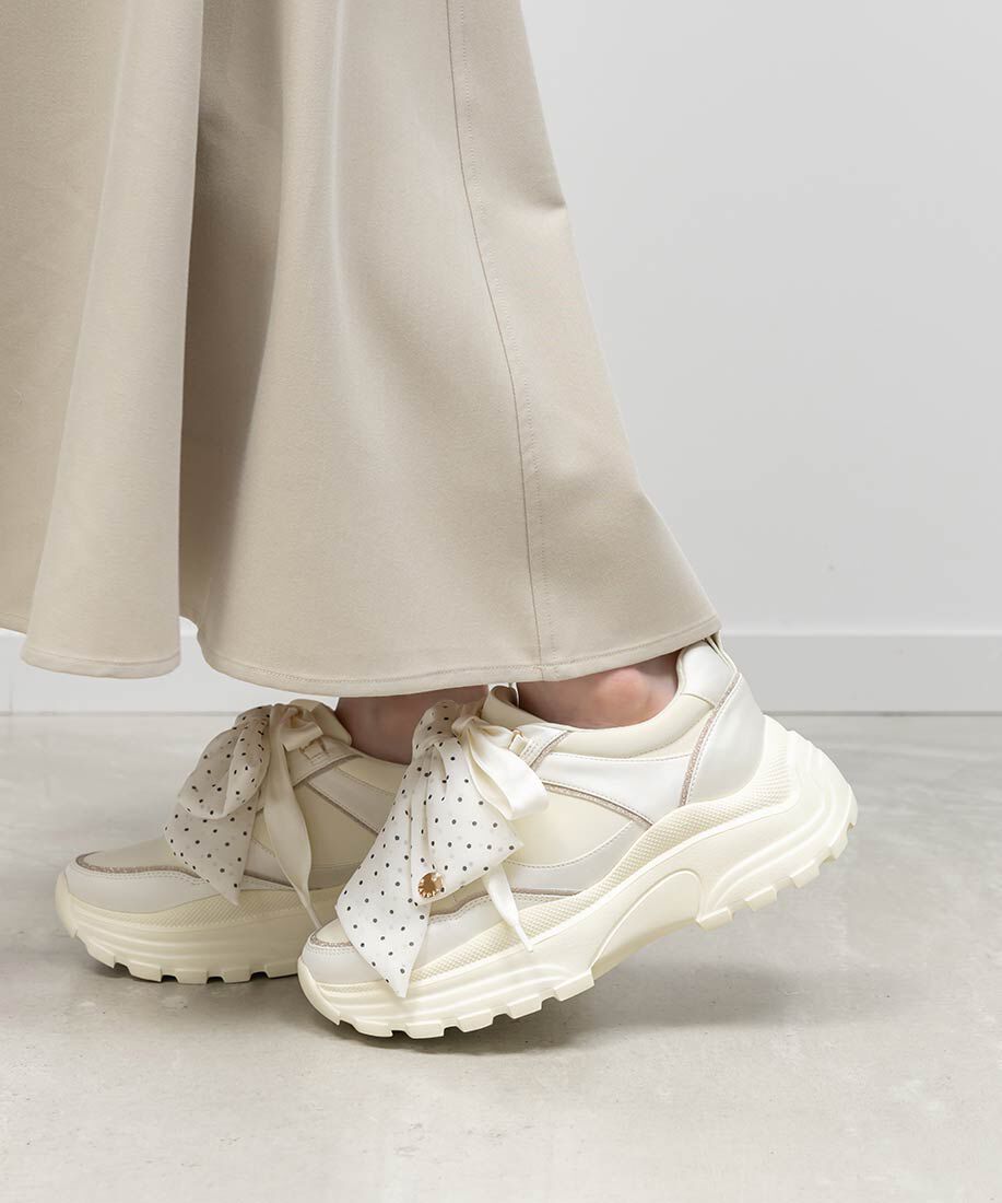  「2WAY スカーフリボンボリュームスニーカー」|スニーカー|