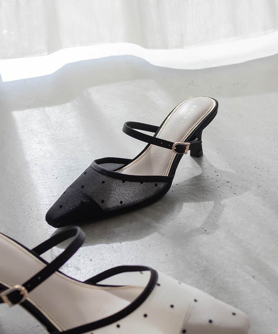  「ビジューバックルシアーミュールパンプス」|パンプス|