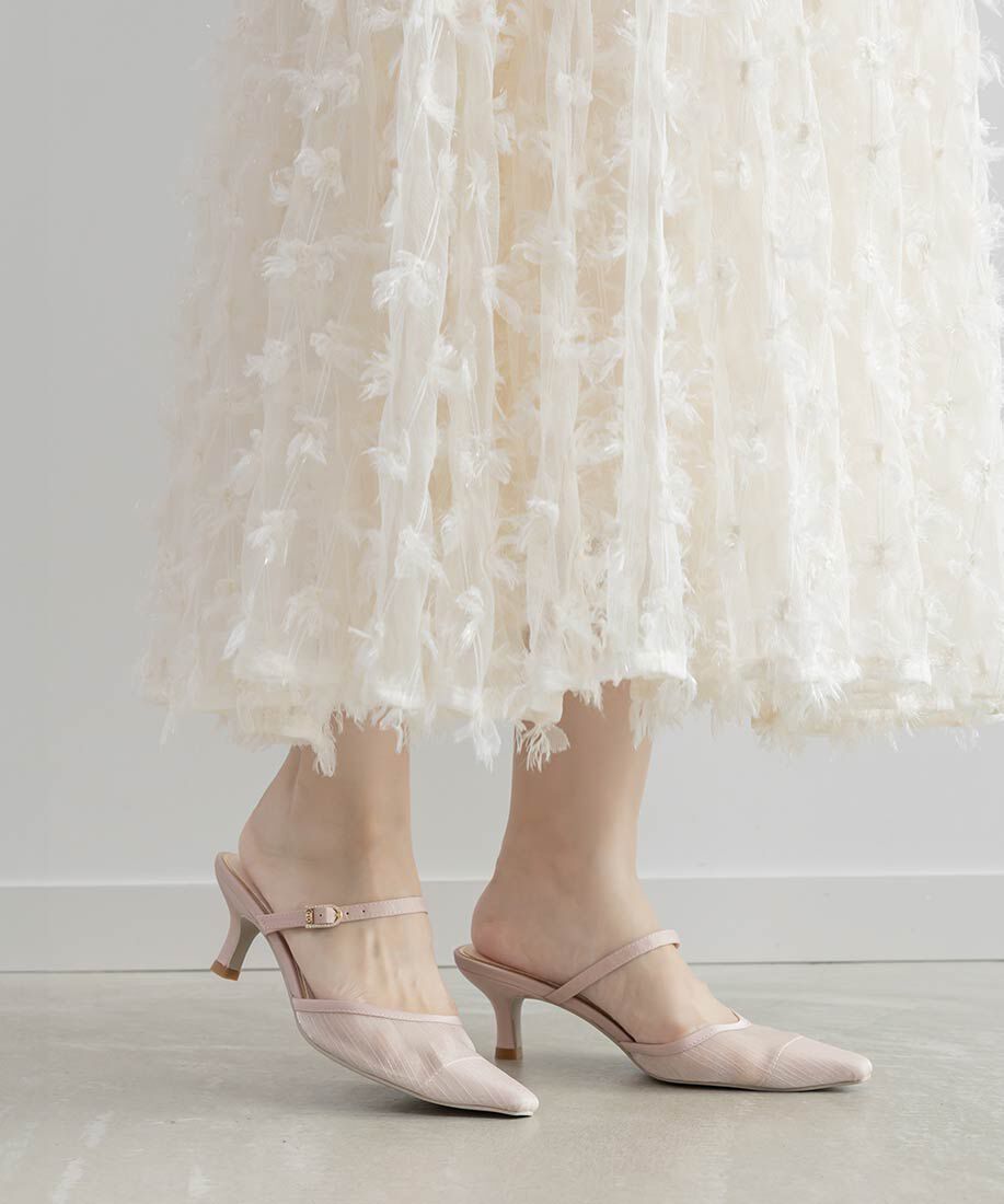  「ビジューバックルシアーミュールパンプス」|パンプス|