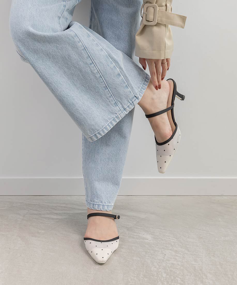  「ビジューバックルシアーミュールパンプス」|パンプス|