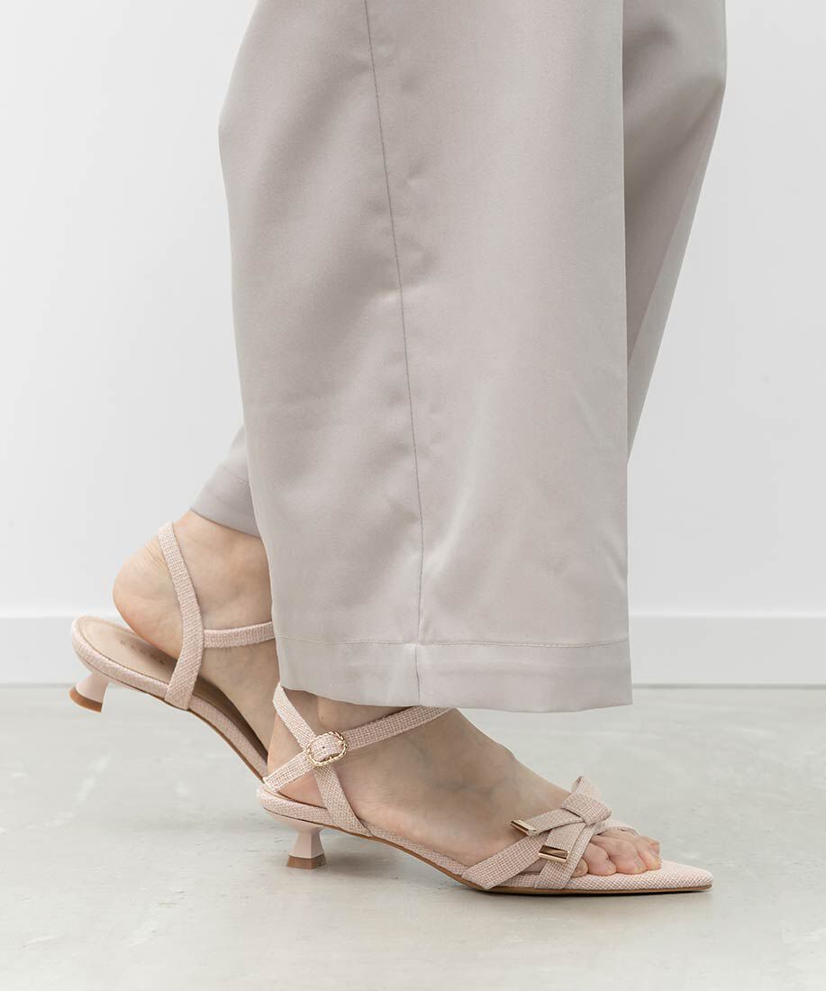  「リボンデザインポインテッドトゥサンダル」|サンダル|