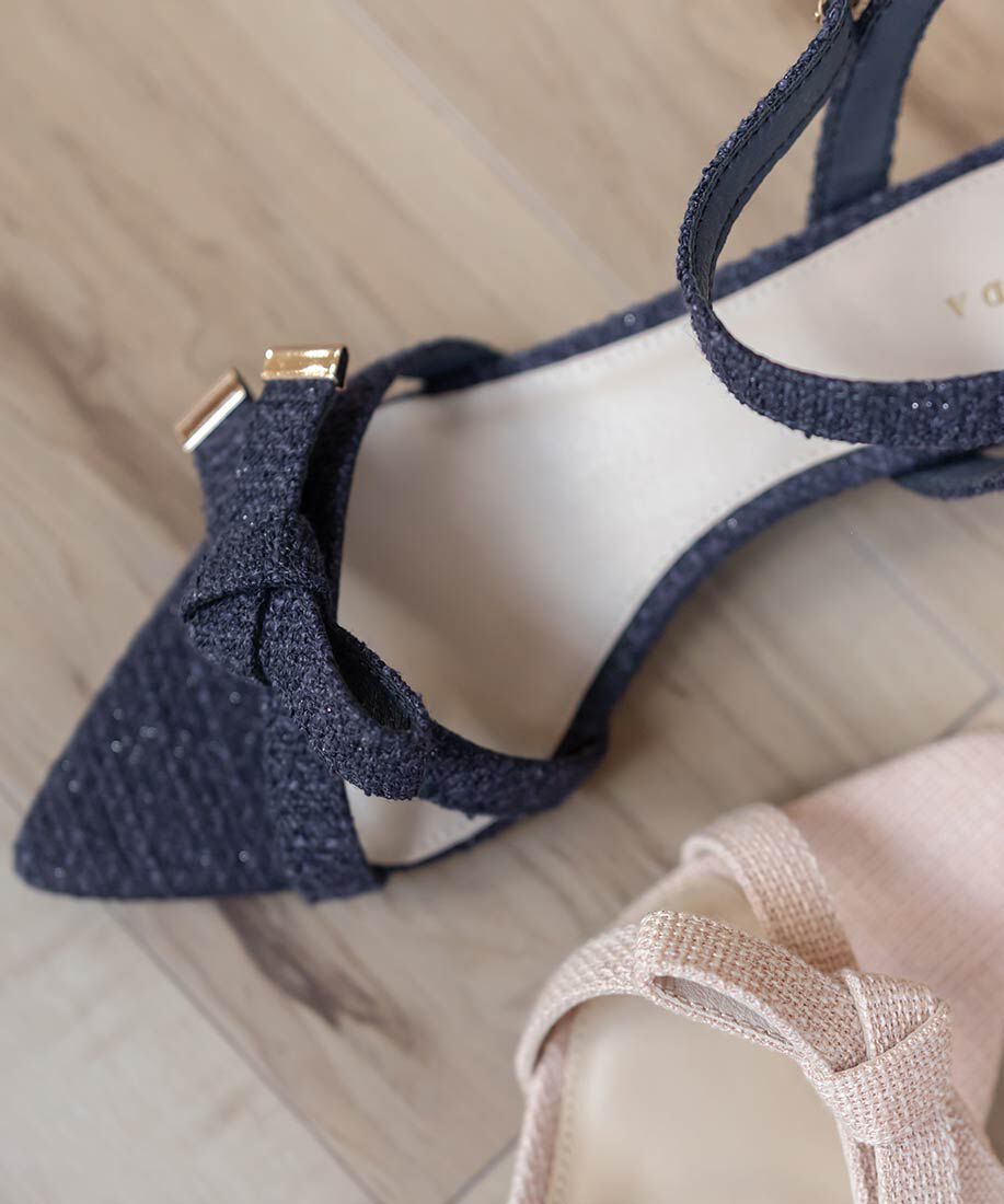  「リボンデザインポインテッドトゥサンダル」|サンダル|