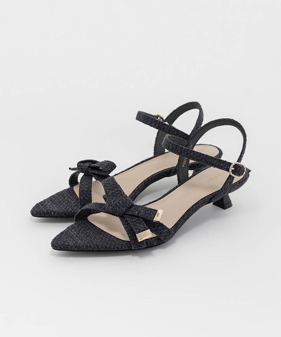  「リボンデザインポインテッドトゥサンダル」|サンダル|
