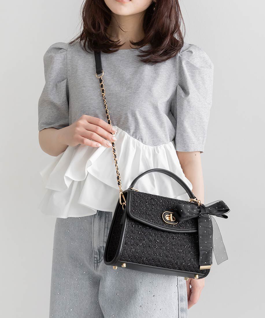  「2WAY リボンチャームハンドバッグ」|ハンドバッグ|