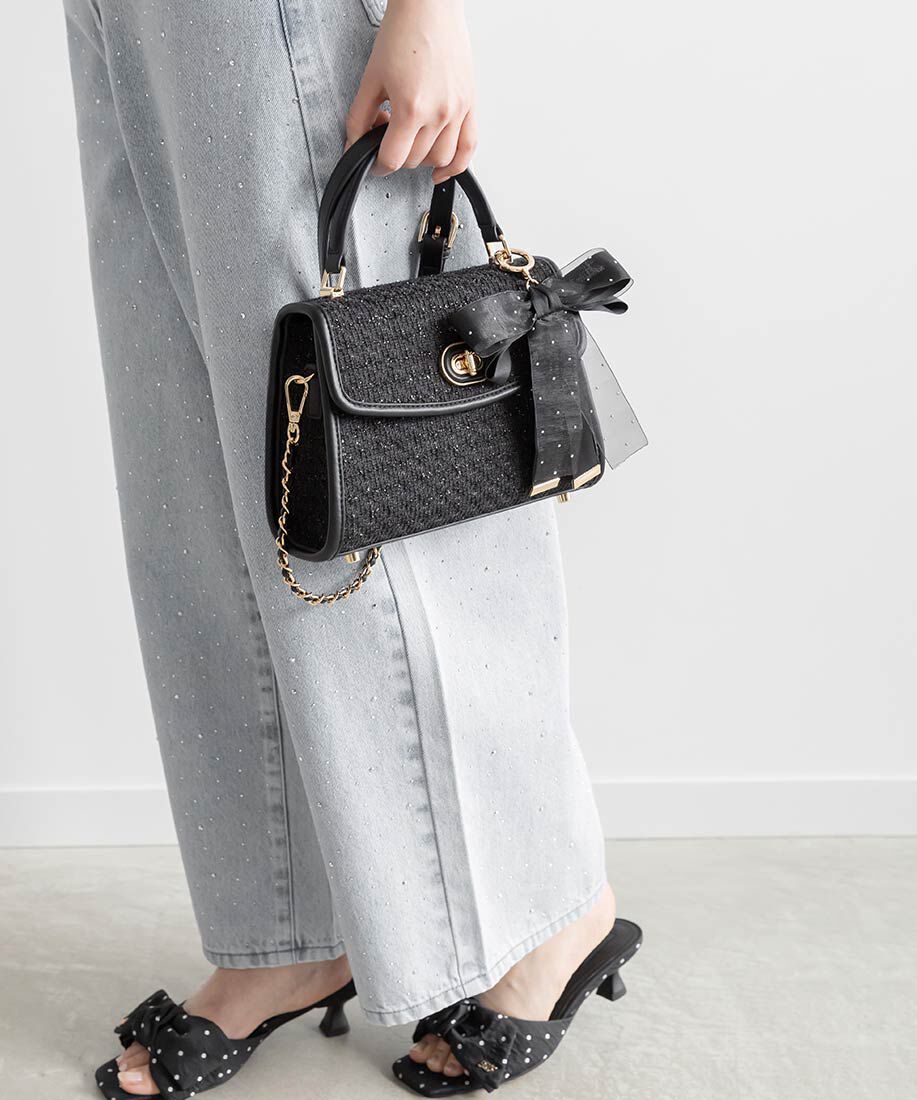  「2WAY リボンチャームハンドバッグ」|ハンドバッグ|