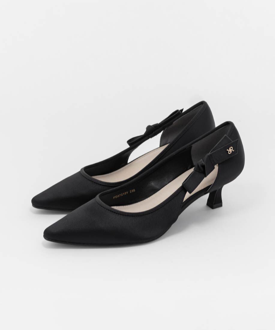  「リボンデザインサイドオープンパンプス」|パンプス|