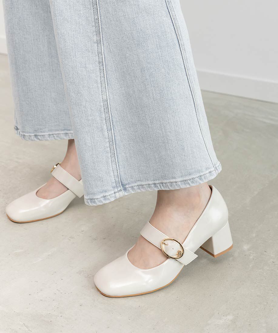  「モノグラムバックルメリージェーンパンプス」|パンプス|