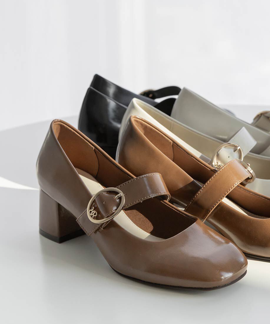  「モノグラムバックルメリージェーンパンプス」|パンプス|