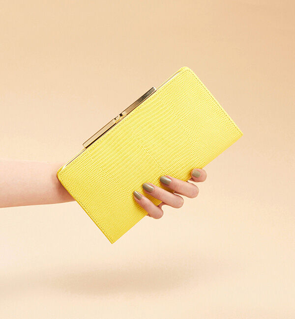 TOPKAPI 「LUCIA[ルチア]イタリアンレザー・リザード型押し・がま口長財布」|財布|イエロー