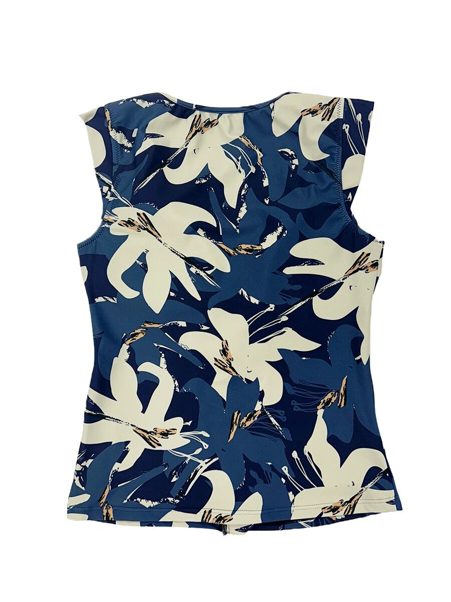 ALBOVE「抽象柄プチスリーブフィットネス水着」|ビキニ|