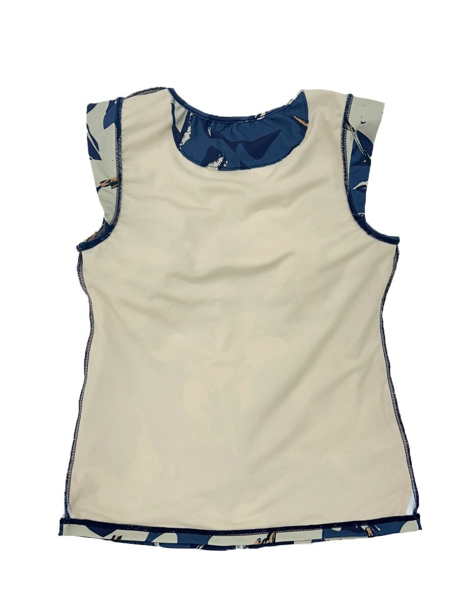 ALBOVE「抽象柄プチスリーブフィットネス水着」|ビキニ|