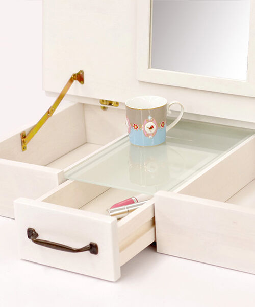  「カントリー＆アンティーク調　ドレッサーテーブル」|ミラー|