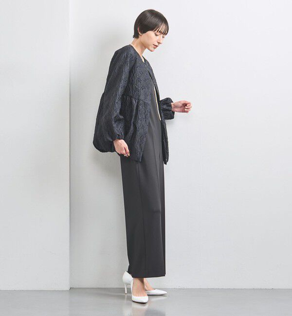 UNITED ARROWS「ツートーン ジャガード ブルゾン ジャケット」|ノーカラージャケット|