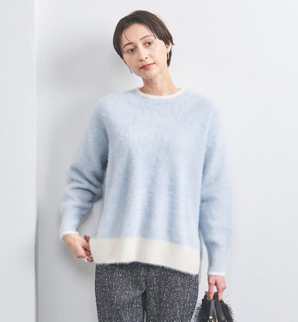 UNITED ARROWS「フォックス カシミヤ クルーネック ニット」|ニット・セーター|LT.BLUE