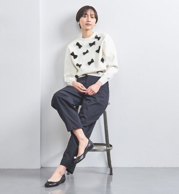UNITED ARROWS「3D リボン クルーネック ニット」|ニット・セーター|