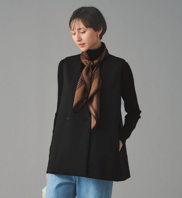 UNITED ARROWS「SPONGY バックフレア ベスト」|ベスト・ジレ|BLACK