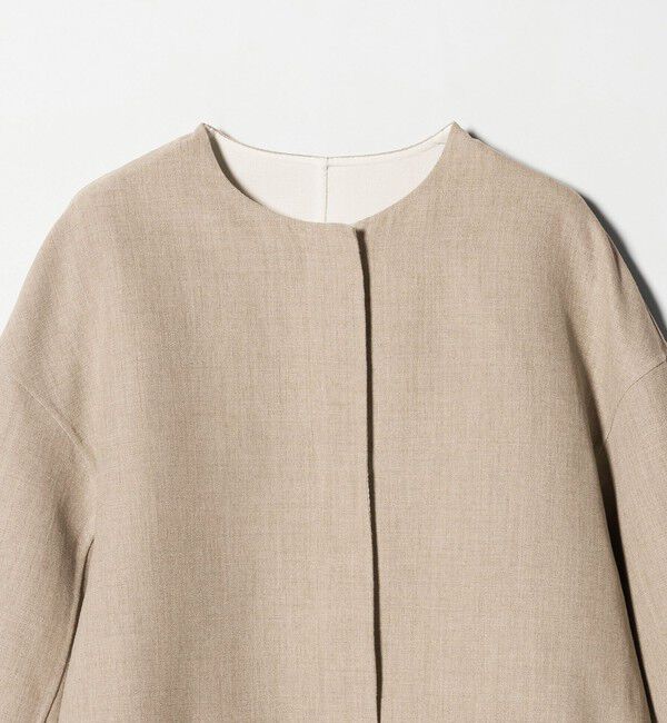 UNITED ARROWS「Asami バイカラー リバーコート」|ノーカラーコート|