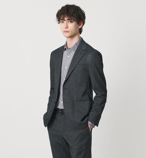 UNITED ARROWS「ツイル シングル 2ボタン テーラードジャケット COMFORT EASY-MODEL ストレッチ」|テーラードジャケット|DK.GRAY