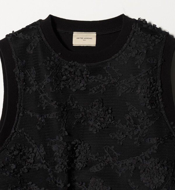UNITED ARROWS「エンブロイダリーフラワー メッシュ ベスト」|ベスト・ジレ|