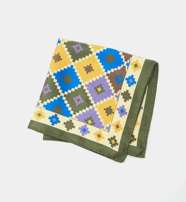 UNITED ARROWS「プリント ポケットチーフ」|ハンカチ|OLIVE