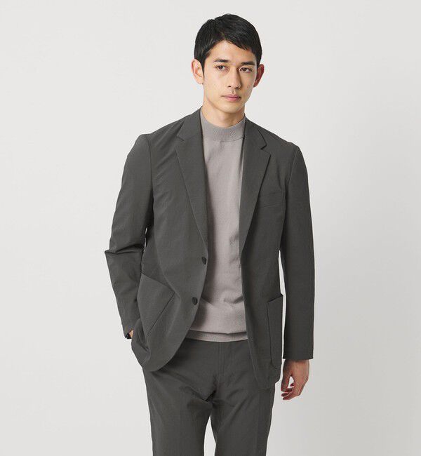 UNITED ARROWS「ドビー 2ボタン シングル テーラードジャケット UA COZY　ウォッシャブル　タテヨコストレッチ　防しわ　撥」|テーラードジャケット|