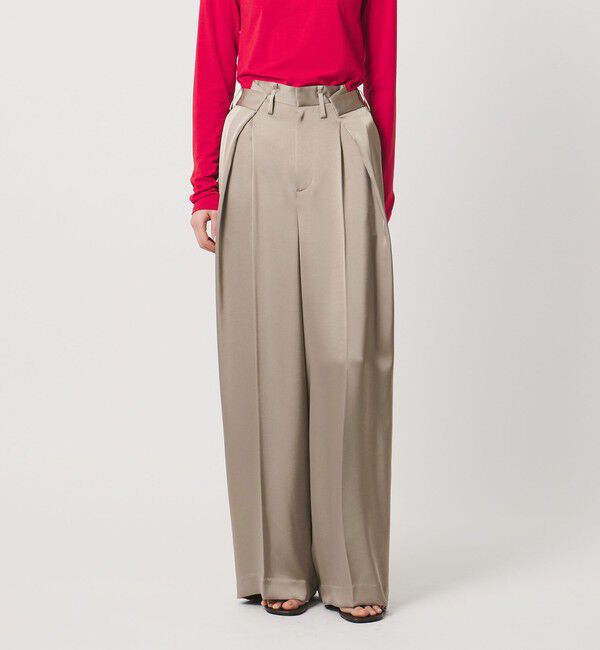 AEWEN MATOPH「＜AEWEN MATOPH＞サテンインタックパンツ ‐ ウォッシャブル - 」|その他|BEIGE