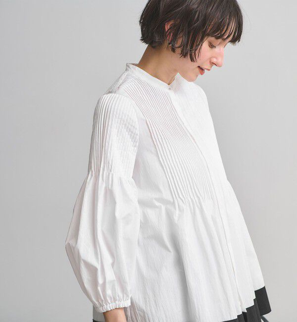 UNITED ARROWS「ピンタック バンドカラー ブラウス」|シャツ・ブラウス|