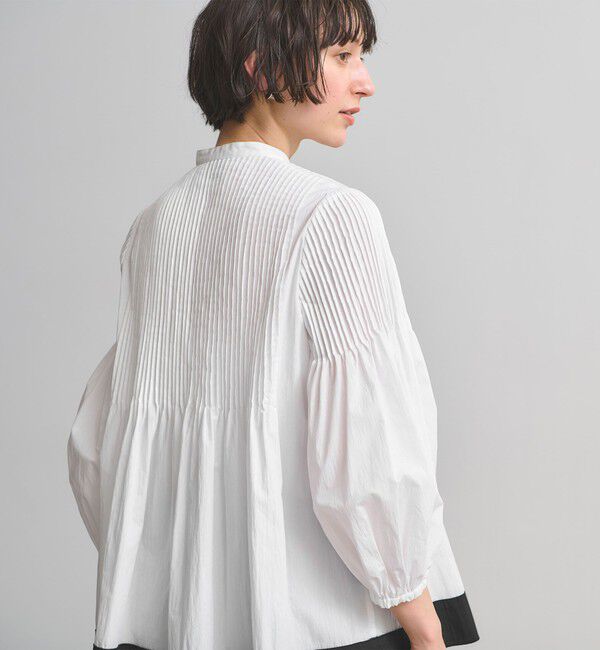 UNITED ARROWS「ピンタック バンドカラー ブラウス」|シャツ・ブラウス|