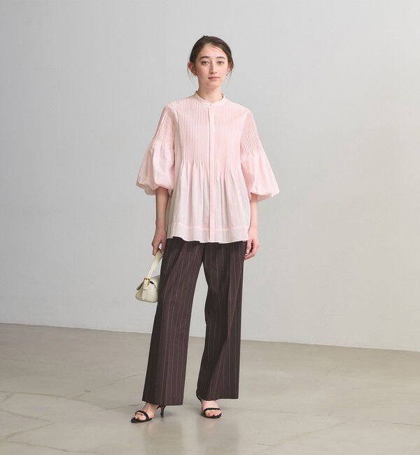 UNITED ARROWS「ピンタック バンドカラー ブラウス」|シャツ・ブラウス|