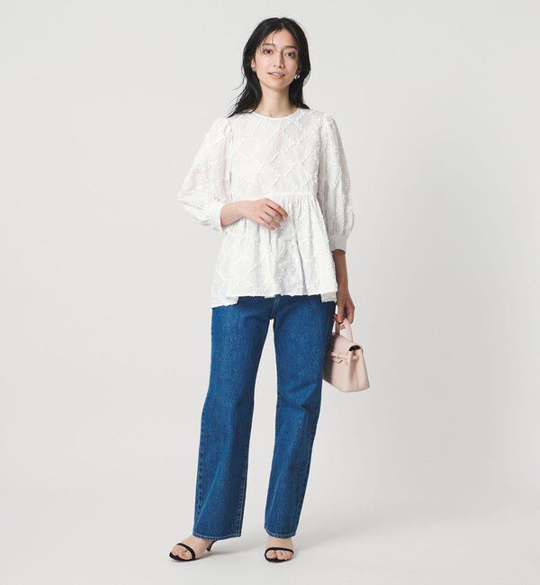 UNITED ARROWS「エンブロイダリー フリル トップス」|シャツ・ブラウス|