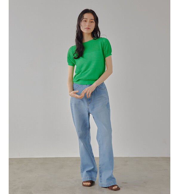 EMMEL REFINES「＜EMMEL REFINES＞EM ハイウエスト ルーズ フレアデニム パンツ」|チノ|