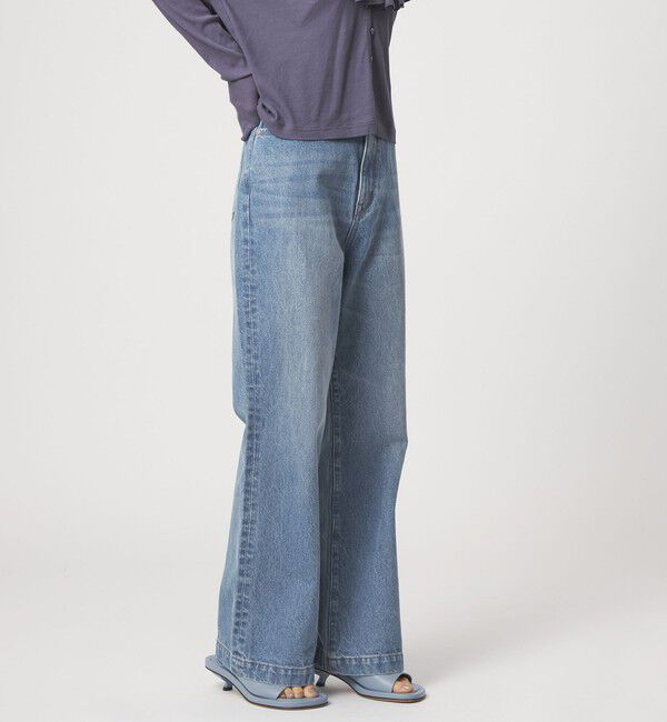 EMMEL REFINES「＜EMMEL REFINES＞EM ハイウエスト ルーズ フレアデニム パンツ」|チノ|