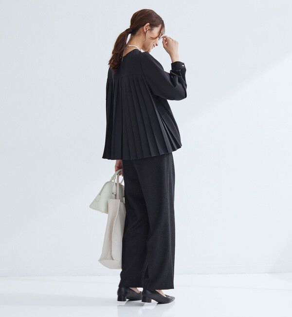 UNITED ARROWS green label relaxing「［size SHORTあり］パウドレ プリーツ ブラウス ウォッシャブル ストレッチ」|シャツ・ブラウス|