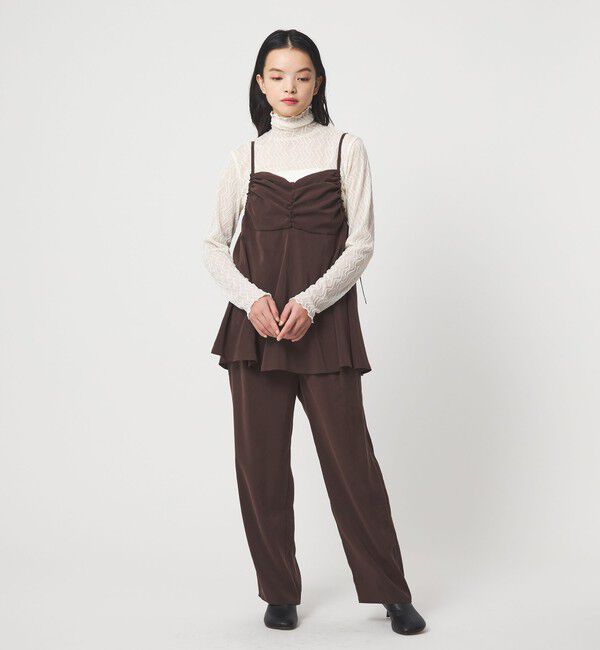 EMMEL REFINES「＜EMMEL REFINES＞EM レイヤード キャミ サロペット」|オールインワン|DK.BROWN