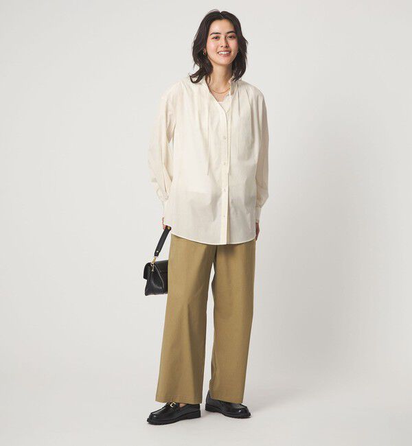 UNITED ARROWS green label relaxing「［size SHORTあり］フリルネック ブラウス」|シャツ・ブラウス|