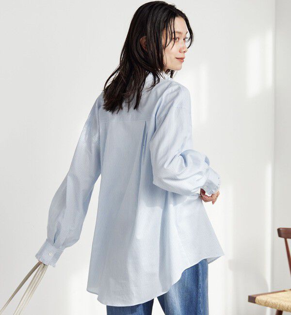 UNITED ARROWS green label relaxing「［size SHORTあり］フリルネック ブラウス」|シャツ・ブラウス|