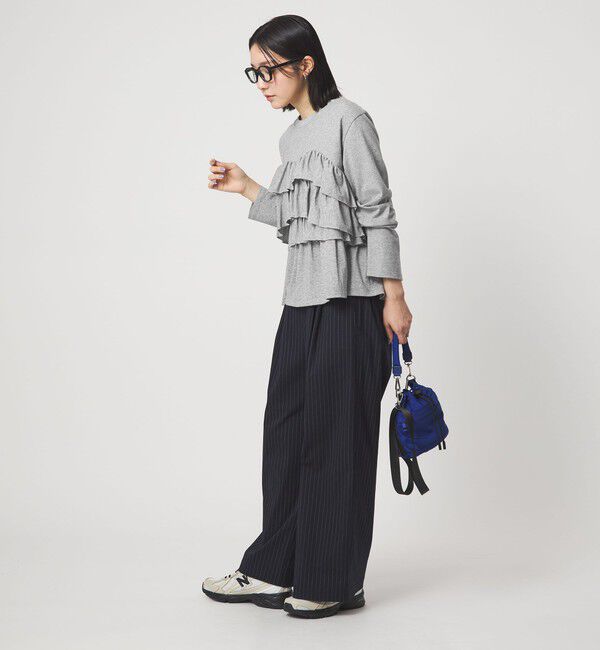 UNITED ARROWS green label relaxing「【WEB限定】＜at ease＞フロント フリル プルオーバー カットソー」|Tシャツ・カットソー|