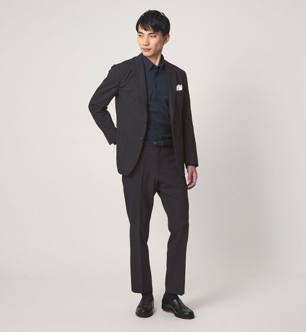 UNITED ARROWS green label relaxing「A+ ポリエステル シャークスキン スタンダード イージー セットアップ パンツ スラックス -ウォッシャブル」|スラックス|