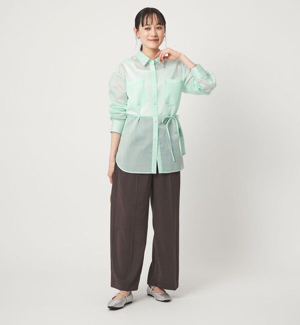 UNITED ARROWS green label relaxing「シアー ストライプ シャツ」|シャツ・ブラウス|