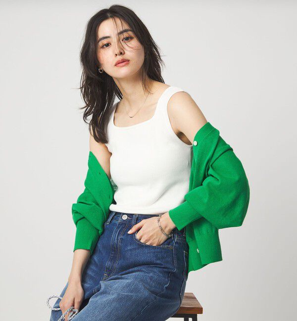 UNITED ARROWS green label relaxing「デコルテ フライス タンクトップ 抗菌」|タンクトップ|OFF WHITE