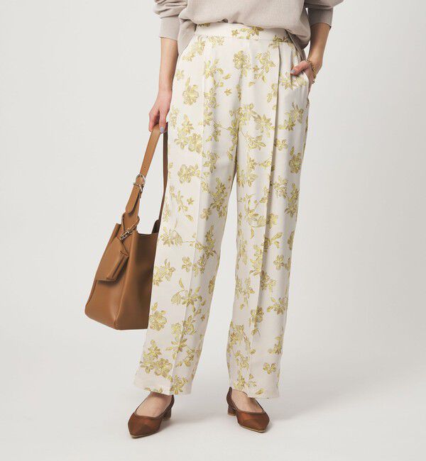 UNITED ARROWS green label relaxing「フラワー プリント パンツ」|その他|OFF WHITE